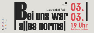 Bei uns war alles normal - Lesung mit Ruth Frank am 3.3.2026
