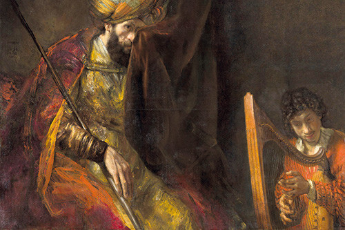 Rembrandt: David spielt Harfe vor Saul