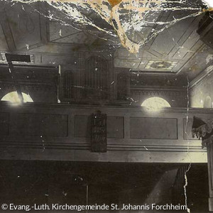 Innenraum Gereonskapelle mit Blick zur Orgel (Quelle: Evang.-Luth. Kirchengemeinde St. Johannis Forchheim)