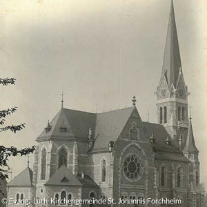 Kirche von Osten zwischen 1898 und 1915 (Quelle: Evang.-Luth. Kirchengemeinde St. Johannis Forchheim)
